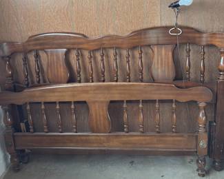 Mid Century Bed Headboard & Footboard