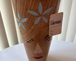 Modern Abstract Wood Vase 