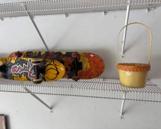 Skateboards, Basket, Shelves 
