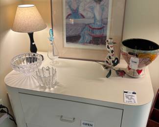 Sandra Magsamen Ceramic Vase, Chest of Drawers, Artwork, Crystal Bowls, Lamps