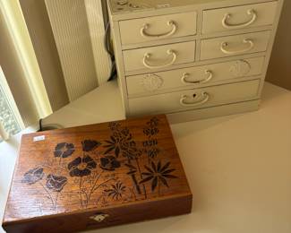 Jewelry. Box, Carved Wooden Case 