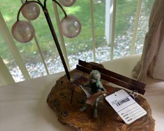 Bijan Sculpture Girl on Bench