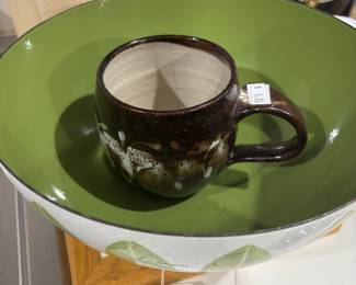 MCM Green Lotus Enamel Bowl 