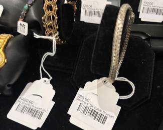 Sterling & 18k Cable Bracelet, 14k Braided Bracelet (BL)