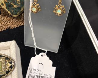 14k Drop Earrings (BL)