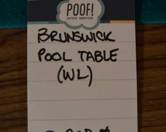 Brunswick Pool Table 