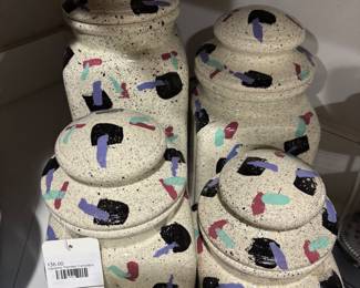 Ceramic Painted Canisters 