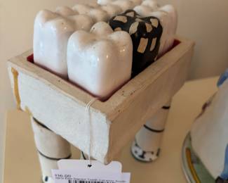 Nina Elise Signed Tooth Ceramic Sculpture 