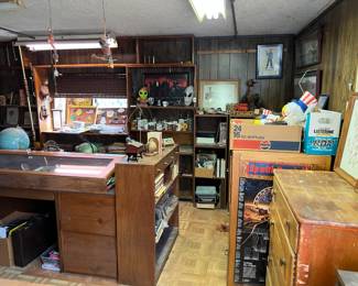 The office features a lot of furniture.