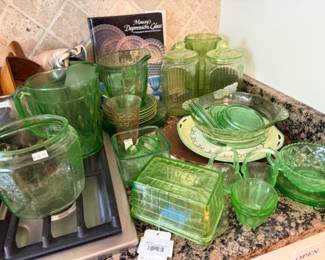 Uranium Glass Butter Dish