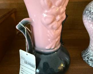 Pink and Black Double Handled Vase