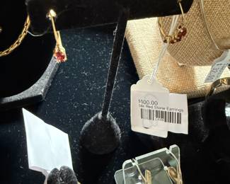 14k Red Stone Earrings 