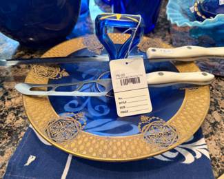 Cobalt Glass Serving Tray