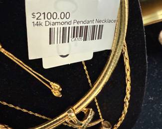 14k Diamond Pendant Necklace 
