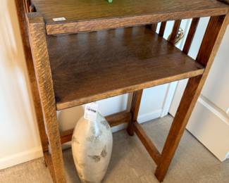 Wooden Side Table, Pier 1 Butterfly Vase