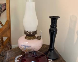 Vintage Oil Lamp, Candle Holder 