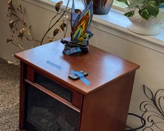 *Electric fireplace with remote
*stained glass butterfly lamp