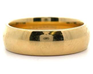Designer CrownRing Brand Comfort Fit 6mm Ring in 18k Yellow Gold