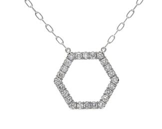 NEW! Chic 1.08 Carat Pavé Diamond Geometric Halo Necklace