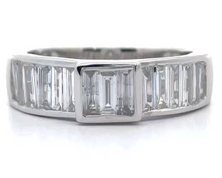 NEW! 1.08 Carat Diamond Baguette Invisible Channel Ring