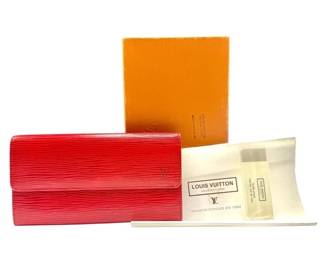 Louis Vuitton Red Epi Leather Sarah Wallet