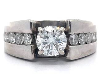 Jared Jewelers 1.47 Carat Natural Diamond Channel Ring in 14k White Gold