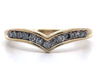 0.39 Carat Natural Fancy Champagne Diamond Chevron Estate Ring in Yellow Gold