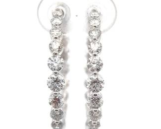 NEW! 2 Carat Diamond Inside-Out Hoop Earrings in 14k White Gold