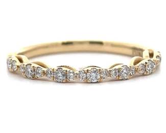 0.40 Carat Natural Diamond Slim Stacking Ring in 14k Yellow Gold