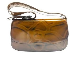 Prada Brown Ombre Patent Leather Shoulder Bag