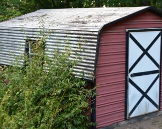 2-10' X 12' METAL SHEDS WIRED FOR ELECTRICITY.