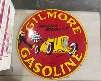 Gilmore Gasoline Sign Old 