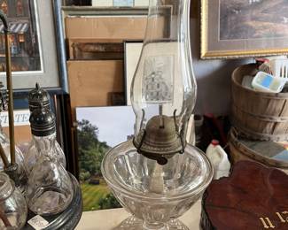 Oil Lamp and Cruet Set 