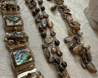 Abalone and mother of pearl Mexican Sterling