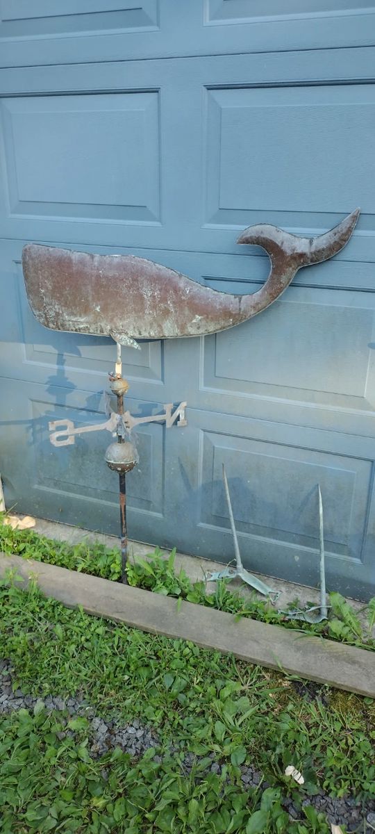 LARGE WHALE WEATHER VANE
