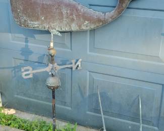LARGE WHALE WEATHER VANE
