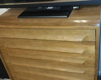 2ND PC. JACK VAN DER MOLEN, SOLID CERUSED OAK, MID CENTURY MODERN, TALL DRESSER