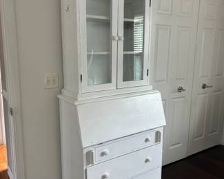 Painted secretary desk. Good piece to upcycle! Perfect place to stash your laptop, bills and whatever you else you don't want anyone to see. Hides a multitude of sins!