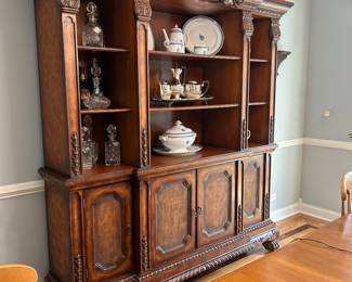 The beauty of this piece is you can use it in the dining room OR....how about making that extra room a library? Can't you just see this with two Lucious leather chairs in front of it? Quality piece. Asking $950 You are always welcome to leave and offer!