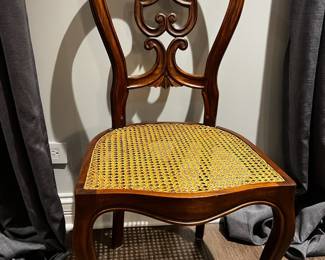 These are hand crafted hand caned chairs. There are a set of 6. These were made for the family by European craftsman and it shows.