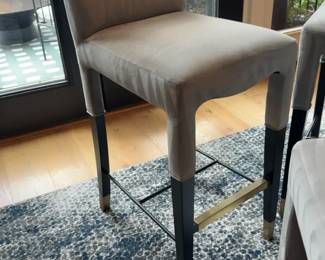 TOV Furniture Gray Velvet Stool