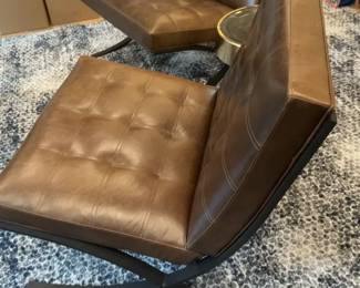 Arhaus Furniture Tufted Leather Accent Chair


