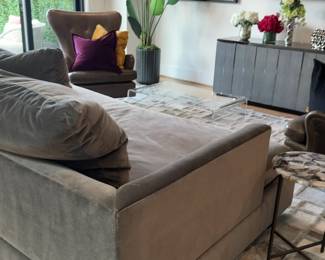 Mitchell Gold+Bob Williams Granite Velvet Sofa - L8’ x D4’4” x W4’6”