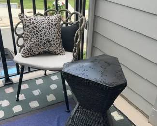 Modern Black Hourglass Accent Table


