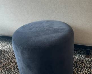 RH Restoration Hardware Navy Blue Velvet Ottoman


