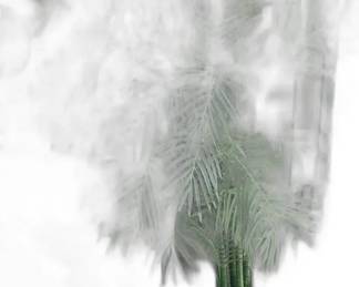 Heavy Faux Palm and Bamboo Plant Ceramic Pot for Patio - approx 7’ Tall


