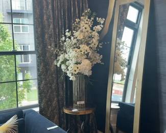 Heavy Tall Bronze Metal Framed Mirror - 7’2” x 22”


