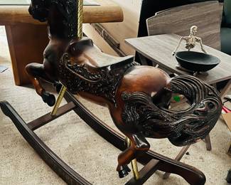Vintage woodcarved rocking horse