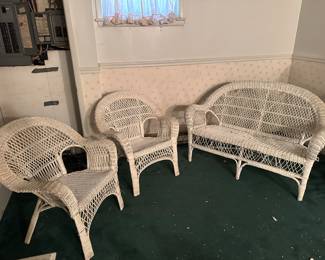 Wicker chair and sofa set