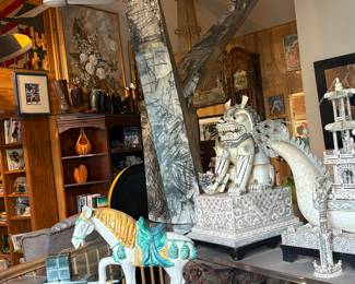 Ancient Chinese carved foo dogs with ship worth well over $100,000 selling it a fraction of that. This is one of a kind piece you will not ever see it again unless it’s in your home.
